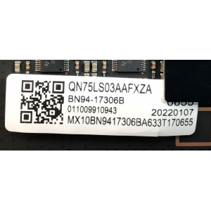 MAIN PARA SMART TV SAMSUNG QLED 4K RESOLUCIÓN ( 3840 x 2160 ) UHD CON HDR / NUMERO DE PARTE BN94-17306B / BN97-19229T / BN9417306B / 011009910943 / 20220107 / MODELO QN75LS03AAFXZA CA01